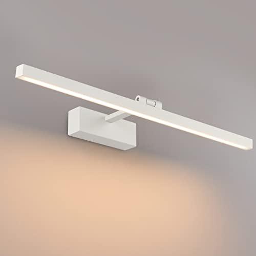Klighten Luce Specchio Bagno Led 60cm Girevole di 180°, 18W 1170 Lumen, Impermeabile IP44 Lampada da Specchio Bagno, Applique Bagno Specchio Moderno, Bianco Caldo 3000K, Bianca