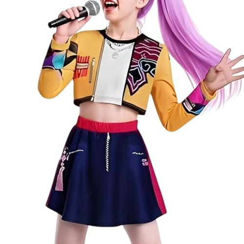 Generico K Pop Demons Hunters Costume, 130cm 3-14 Anni Costume Da Cacciatrice Di Demoni per Bambina Cantante, Costumes Da Idolo, Cosplay Anime Di Halloween