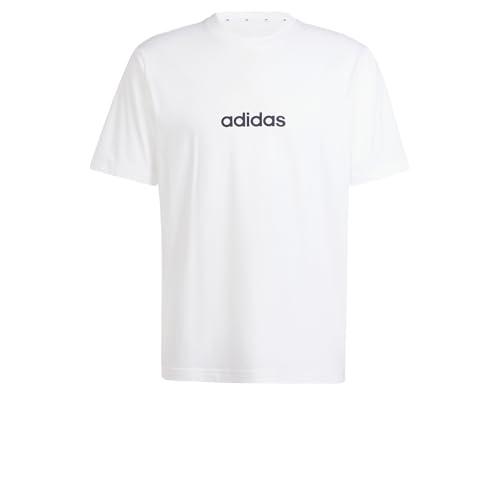 Adidas Homme Essentials Linear Single Jersey Tee, White/Black, L