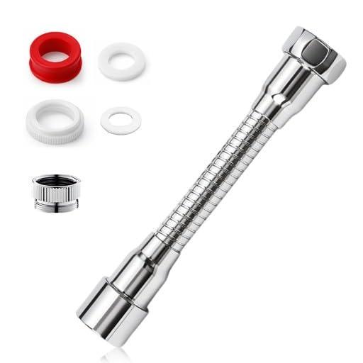 1 Prolunga per Rubinetto Rotante a 360°, Accessorio per Rubinetto Risparmio Idrico, Finitura Lucida, Acciaio Inossidabile
