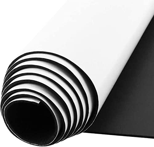 Rotolo di schiuma autoadesiva in gomma cellulare, 300 mm (larghezza) x 1.5 mm (profondità) x 1,5 m(lunghezza), in neoprene, facile da tagliare, piastra in gomma cellulare fai da te (nero)