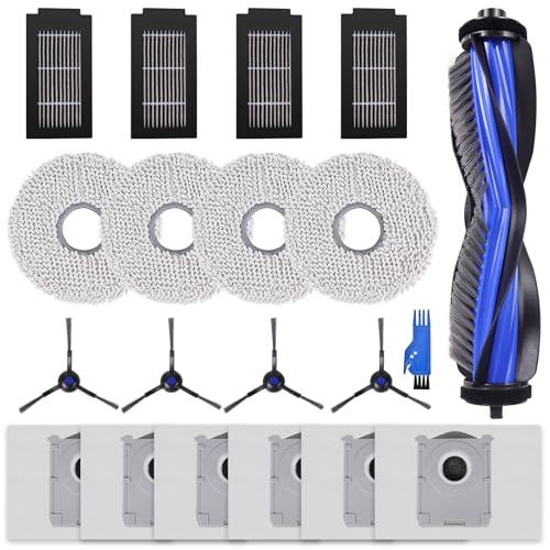VIEWALL T50 Accessori per Ecovacs Deebot T50 PRO Omni/T50 Omni/T50 Aspirapolvere,1 Spazzola Principale,4 Spazzole Laterali,4 Filtri HEPA,6 Sacchetti per Polvere,1 Strumento per la Pulizia