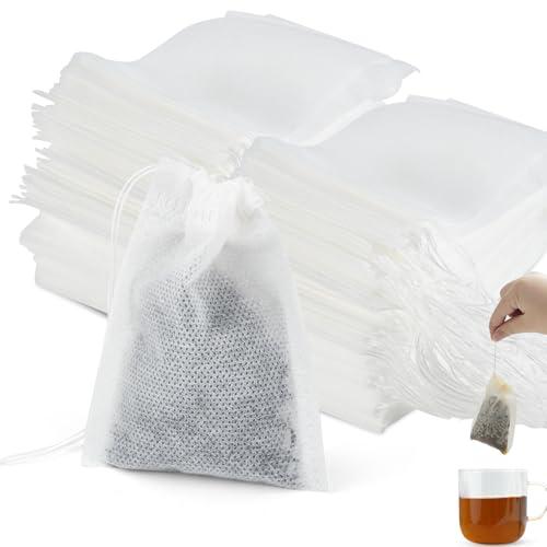 Vonsera 100 Pezzi Infusore per Tisane, Filtri da Tè 7cm X 9cm, Iinfusore tè con Coulisse per Tè Sfuso, Aromatizzato, Spezie, Vaniglia, Lavanda, Caffè