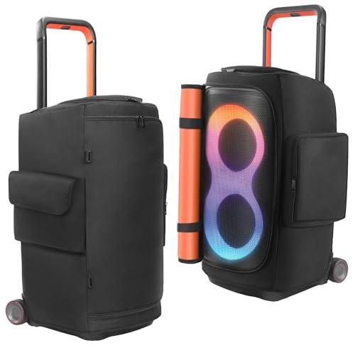 OURHZTB Custodia per altoparlanti compatibile con altoparlante portatile JBL PartyBox 520, custodia morbida antipolvere da viaggio con tasche con cerniera per caricabatterie, microfoni, cuffie e