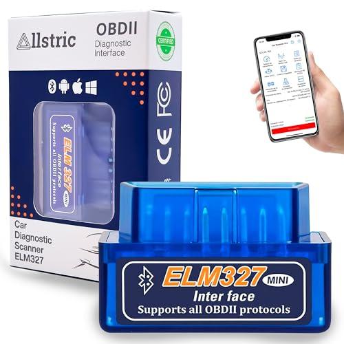 Allstric® OBD2 Auto Diagnostica. ELM327 Lettore e Strumento di Diagnostica Bluetooth. OBD2 Macchina Diagnosi per Veicoli OBD2 dal 1996 | Non per Elettrici/Ibridi/Camion