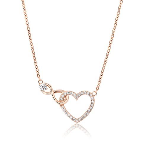 Meissa Infinito Collana cuore Amicizia collana donna Argento Cubic Zirconia punto luce collana Promessa Regalo