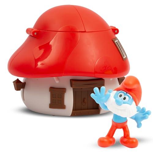 Giochi Preziosi I Puffi – Grande Puffo da 5,5 cm e la Sua Casetta dei Puffi con Tetto Rosso, Meccanismo Ricaricabile ed Effetto Sorpresa, per Bambini A Partire dai 3 Anni