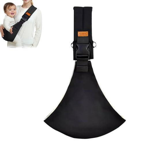 Guyode Marsupio Neonato 6-36 Mesi, Baby Carrier Leggero e Traspirante Tutte le Stagioni, Regolabile Fascia Porta Bebe per Dormire, Fascia Laterale Porta Bambino, Accessori per Neonati (Nero)