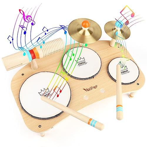 Giochi Bambini Tamburo Bambino Strumenti Musicali Batteria per Bambini Giochi Legno Regalo Bambino 3 4 5 Anni