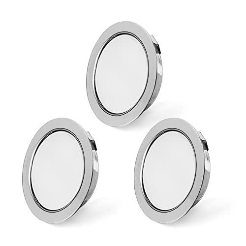 Set di 3 Faretti led da incasso per mobili faretti da incasso 230 V 3,5 W IP44 G4 LED 20 mm ultra piatti Faretti LED Incasso, 4000 K per cappa da cucina bagno faretto da incasso (cromato)