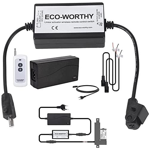 DCHOUSE Controller per attuatore lineare DC 8–30V 5A, kit di controllo del motore con telecomando wireless e alimentatore 12V AC/DC per attuatore lineare 12V