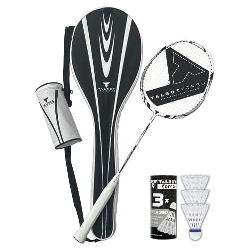 Talbot-Torro Badminton Starter Set Isoforce 211, Set da Badminton Composto da 1 Racchetta in Grafite, 3 Volani, Borsa, Tutto per un Inizio Immediato