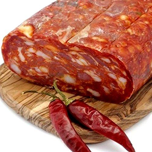 Spianata Schiacciata Artigianale Salame Piccante Stagionato Trancio 400 gr Prodotti Tipici calabrese Sfizi di Calabria