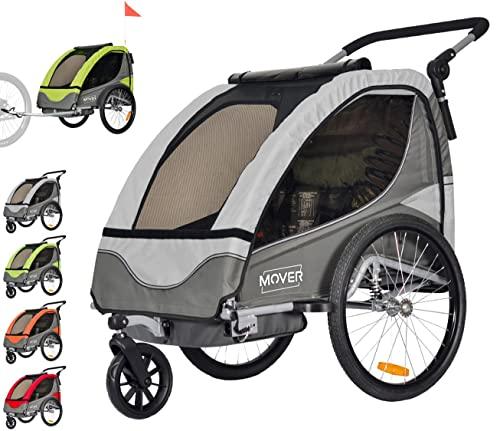 PAPILIOSHOP MOVER Rimorchio carrello e passeggino per trasporto 1 o 2 bambini (Grigio)