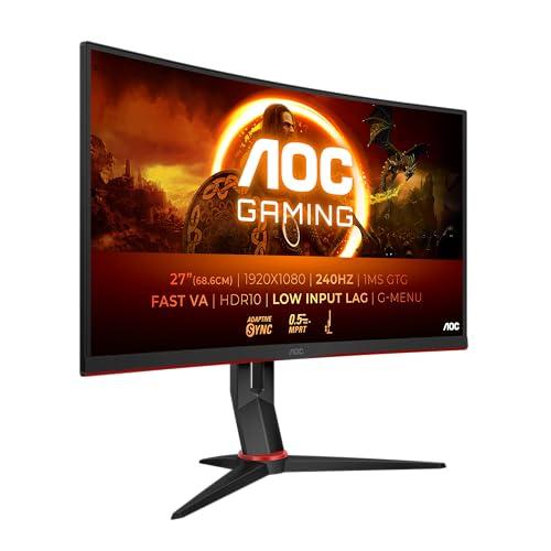 AOC Gaming C27G4ZXE Monitor curvo FHD da 27 pollici, 280 Hz, 1 ms, HDR10, FreeSync Premium 1920x1080, HDMI, DisplayPort nero/grigio, 27 pollice FHD Curvo, Supporto fisso
