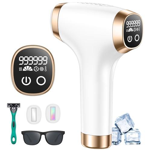 21J Epilatore Luce Pulsata, Epilatore Laser Indolore con Raffreddamento, 3 Modalità (HR/SR/AC) e Schermo LED Touch, Uso per Donna e Uomo, Ideale per Viso, Zona Bikini e Corpo Intero