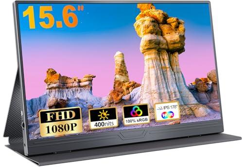 CUIUIC Monitor Portatile, 15.6'' IPS FHD 1920x1080 con HDR, Sottile e Leggero, USB-C Tipo C HDMI Display con Altoparlanti, Compatibile con PC Laptop Xbox PS4/5 MacBook