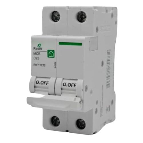RASMACOR | Interruttore magnetotermico residenziale 2P 25A | RESI9 R9F12225 | CURVA C | Frequenza 50/60Hz | Standard UNE/EN 60898-1 CE | 25 Ampere