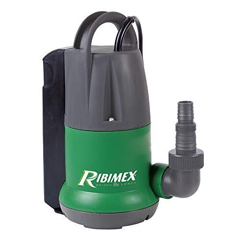 Ribimex Pompa Sommersa per Acque Chiare con Particelle con fino a 5 mm, 400 W, Portata 7.000 L/h, Profondità Max 7 m, Prevalenza 8 m, Galleggiante Integrato, Modalità Manuale/Automatica - PRPVC350A