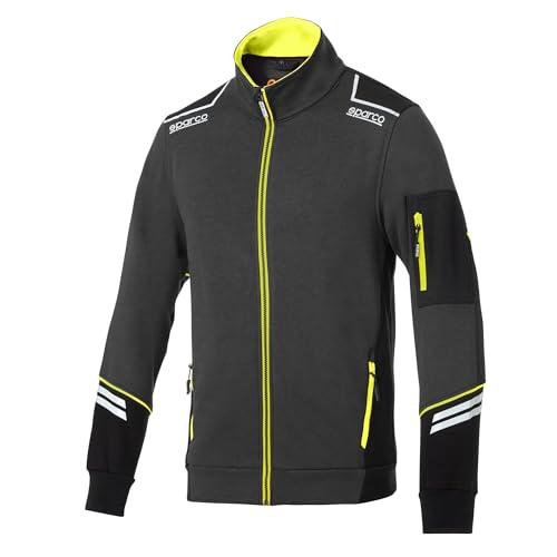 Sparco Alabama Full Zip, Grigio-Giallo Fluo, XL Unisex-Adulto