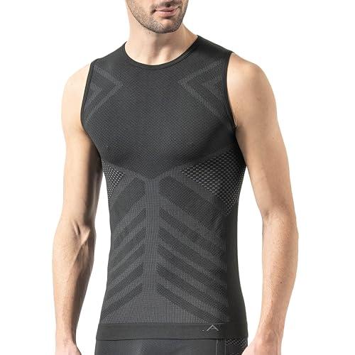 Risalti Maglia Termica Uomo Smanicato Energy - Maglia Tecnica Uomo Traspirante, Intimo Termico Senza Cuciture