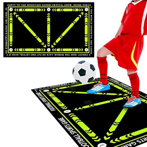 Tappetino Da Allenamento per Calcetto,60 X 90 Cm Tappetino Da Calcio,Blu Antiscivolo per Allenamento,Allenamento Calcio per Bambini/Adulti,Silenzioso,Regali per Gli Appassionati E Bambino Di Calcio