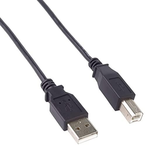 PremiumCord Cavo USB 2.0 Ad Alta Velocità M/M 2m, A Maschio a B Maschio, Cavo di Collegamento USB Per Scanner Ecc., Doppia Schermatura, AWG28, Colore Nero, Lunghezza 2m