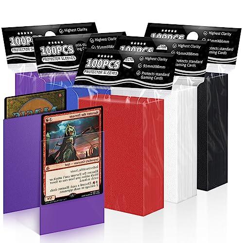Mlikero 500 Pezzi Bustine Carte, 66 * 91 mm Bustine Protettive, Card Sleeves a 5 Colori, Proteggi Carte per Cartes Collezionabili,Sportive