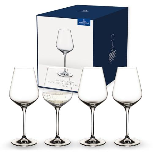 Villeroy & Boch - La Divina Bicchiere Da Vino Bianco Set di 4 Trasparente, Lavabile in Lavastoviglie, Bicchieri Design, Calice Vino Bianco, Cristallo