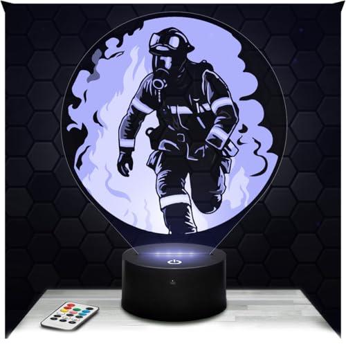 Lampephoto.fr - Lampada 3D A Tema Vigile Del Fuoco, Idea Regalo Decorazione Lampada da Comodino Natale Originale, Regalo Fan di Vigile Del Fuoco, 3D Led, Luce Notturna Tattile TOP