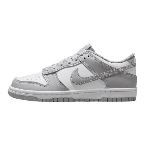 Grade School Nike Dunk Low 'Bianco/Grigio Fumo - FB9109-123, Grigio fumo, 5.5 Big Kid