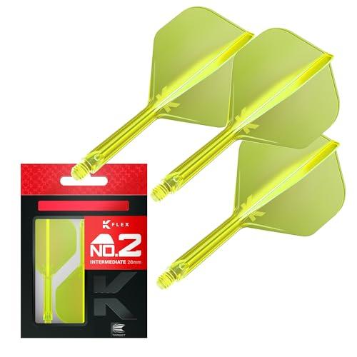 Target Darts K Flex Voli e Steli Integrati per Freccette, No.2 Giallo (Intermedio) | Confezione da 3 K-Flex – No2, Kflex all in One Moulded Dart Flight & STEM | Accessori Professionali Freccette