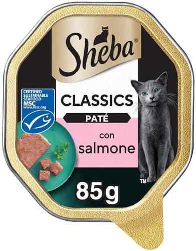 Sheba Paté Classics, Cibo per Gatto con Salmone, 85g - 22 Vaschette: Totale 1870g