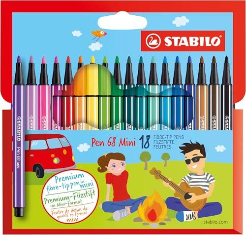 STABILO Pen 68 - Pennarello Premium - Mini - Astuccio da 18 - Colori assortiti