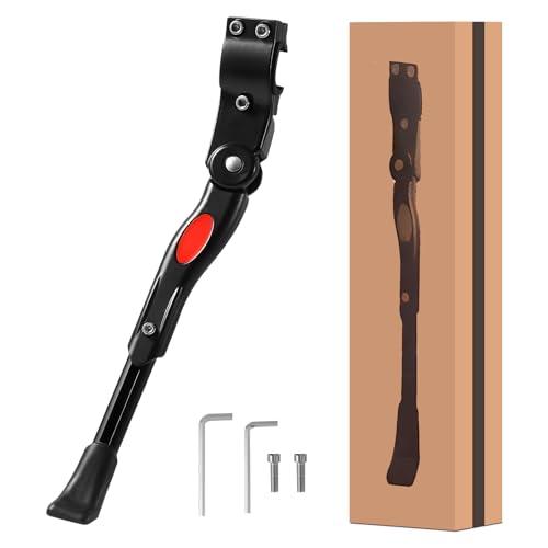 Vinabo Cavalletto Bici, Regolabile Alta qualità Alluminio Lega, laterale, Piedino in Gomma Antiscivolo, Supporto da 24-27 Pollici, BMX, 700c, MTB-Nero