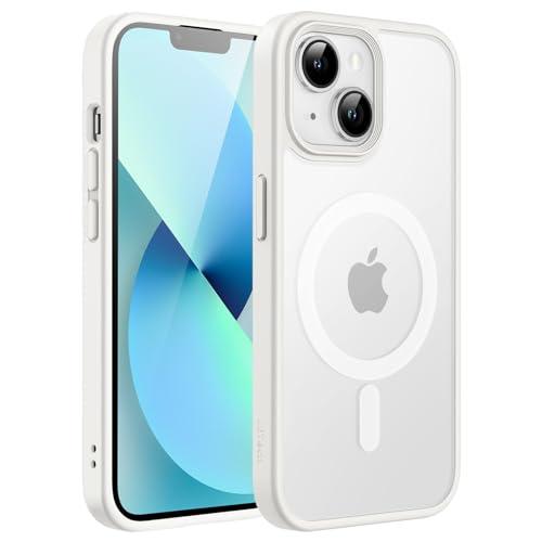 JETech Cover Magnetica per iPhone 13 6,1 Pollici Compatibile con MagSafe, Custodia Traslucida Opaca Posteriore Sottile Antiurto (Galassia)