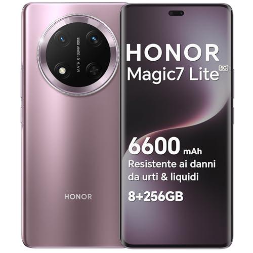 HONOR Magic7 Lite Smartphone 5G Android 14 Dual SIM NFC, 8GB RAM 256GB, 6600 mAh, 6.78 pollici AMOLED Display,Drop/Water/Heat-Resistente,108 MP, esperienza intelligente AI, Titanium Purple