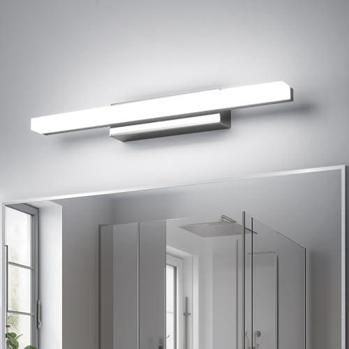 Yafido Applique da Bagno LED 40CM Lampada Specchio Bagno Interno Moderno Bagno Luce per Trucco 9W Bianca Fredda 6000K 800LM Non-dimmerabile