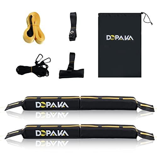 Barre per Portapacchi da Tetto Morbido Universali per Auto per Trasporto Kayak/Tavola da Surf/Sci con Cinghie di Ormeggio e Borsa di stoccaggio Regolabile e Costante