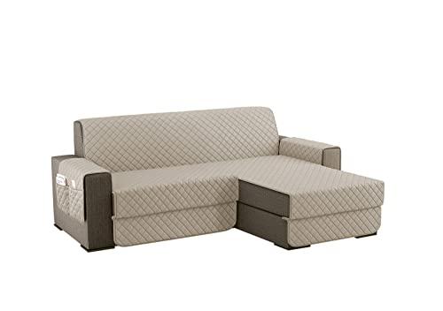 sevi's Copridivano 2 Posti con Penisola Impermeabile, Copridivano Penisola Destra/Sinistra Universale Reversibile, Copri Divano Antigraffio Indispensabile per Animali Domestici (L 200CM, Beige)