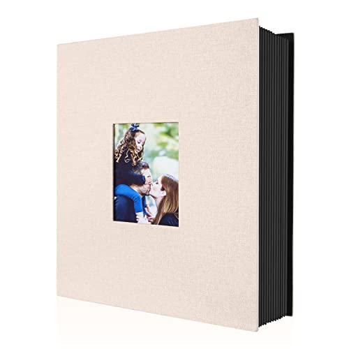 Lanpn Album Fotografico 10x15 400 con Tasche, Biancheria Porta Foto Album Portafoto Verticale 10x15cm Tascabile Tasca Beige