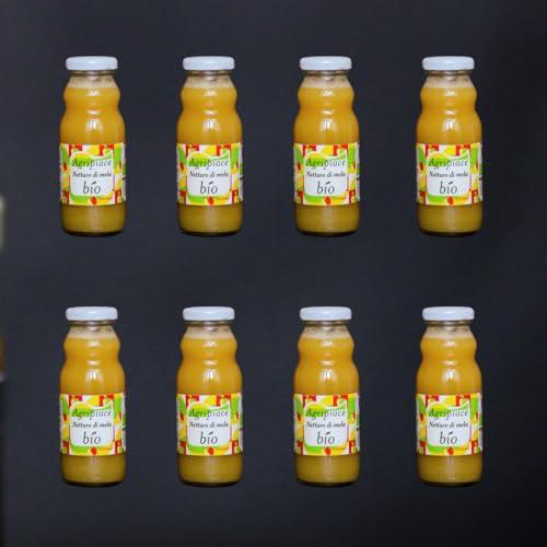 Succo Bio di Mela e Cannella Agripiace - Senza Zuccheri Aggiunti - 8 Bottiglie da 200 ml