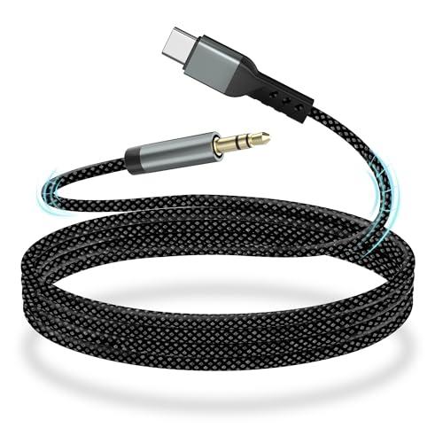 YISH Cavo Aux USB C 1M：Cavo USB C a 3.5mm Aux Jack, Cavo Type C a 3.5mm Audio Nylon con DAC Chip Compatibile con iPhone 17 Pro/16 Pro Max Samsung Galaxy S26/S25/S24/S23 Ultra Audio per Auto