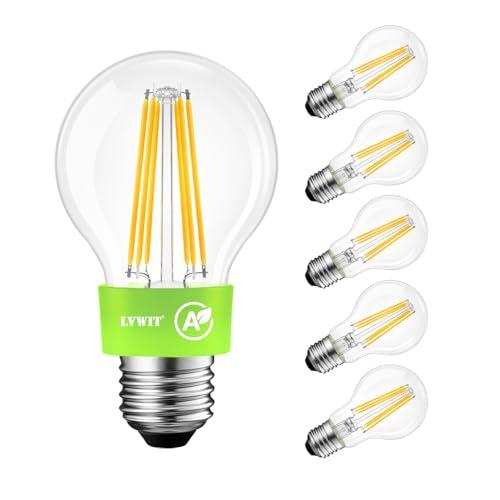 LVWIT Lampadine LED E27 Luce Calda 2700K, Lampadina 7.2W Equivalenti a 100W, 1521LM, Classe A Ultra Efficiente, Lampadina LED Filamento A60 Stile Vintage Retrò, Risparmio Energetico, Non Dimmerabile