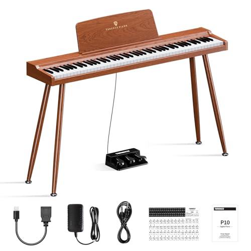TERENCE P10 Pianoforte Digitale 88 Tasti per Principianti, Studenti & Intrattenimento Domestico | Sistema a 3 Pedali, Altoparlanti Stereo 20W, Doppia Uscita Cuffie