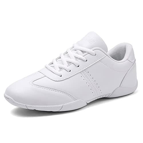 Scarpe da Ballo Bianche da Donna Cheerleading Scarpe da Ballo per Ragazze Scarpe da tifo Stringate atleta Allenamento Cheerleading Sneakers da Competizione Leggere, Bianco, 40 EU