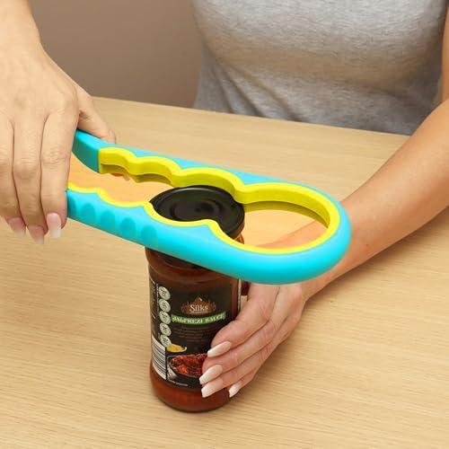 Set di 2 apriscatole e apribottiglie – 4 in 1 apriscatole manuali per barattoli, tappi e linguette – gadget da cucina per la casa – Bue
