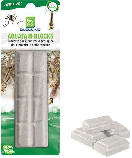 PASTIGLIE PER IL CONTROLLO ECOLOGICO DEL CICLO VITALE DELLE ZANZARE BLEULINE AQUATAIN PASTIGLIE CONF. DA 3PZ TOTALE 24 PASTIGLIE