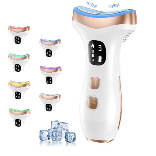Massaggiatore Viso Lifting Elettrico Antirughe: Dispositivo di Bellezza a 15℃ del Freddo e 45℃ Terapia del Caldo - Face Massager con 7 Modi 7 LED - EMS Gua Sha Radiofrequenza Rassodante Collo Viso