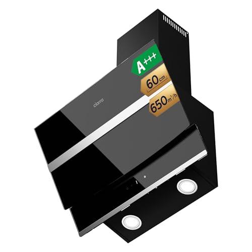 CIARRA CBCB6736N Classe A Cappa Aspirante 60 cm 750 m³/h in Acciaio Inox Scarico Aria/Ricircolata Filtro per CBCF003 Cappa a Parete con Pannello Touch Illuminazione a LED Nero